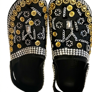 Midnight Royalty Crystal-Embellished Clogs