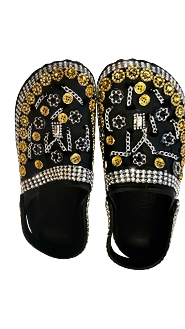 Midnight Royalty Crystal-Embellished Clogs