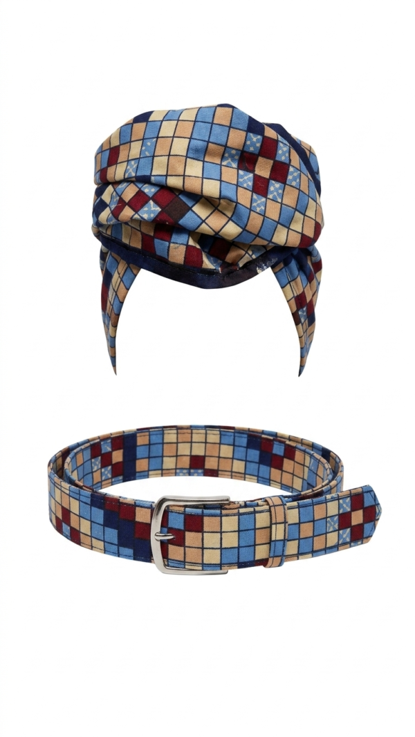 Geometric Heritage Wrap & Belt Set
