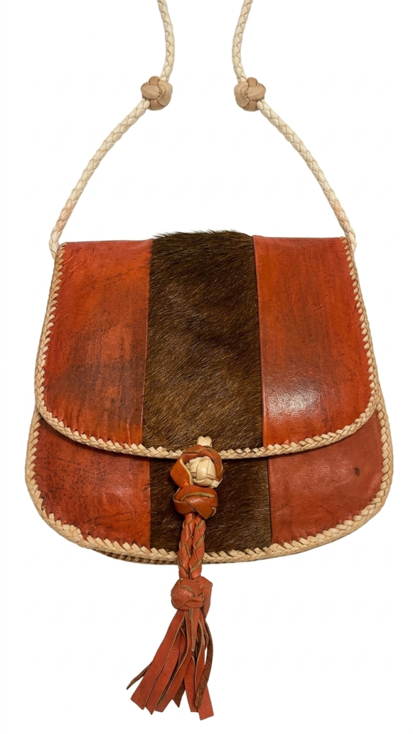 brown bag 1 Mixed-Texture crossbody bag